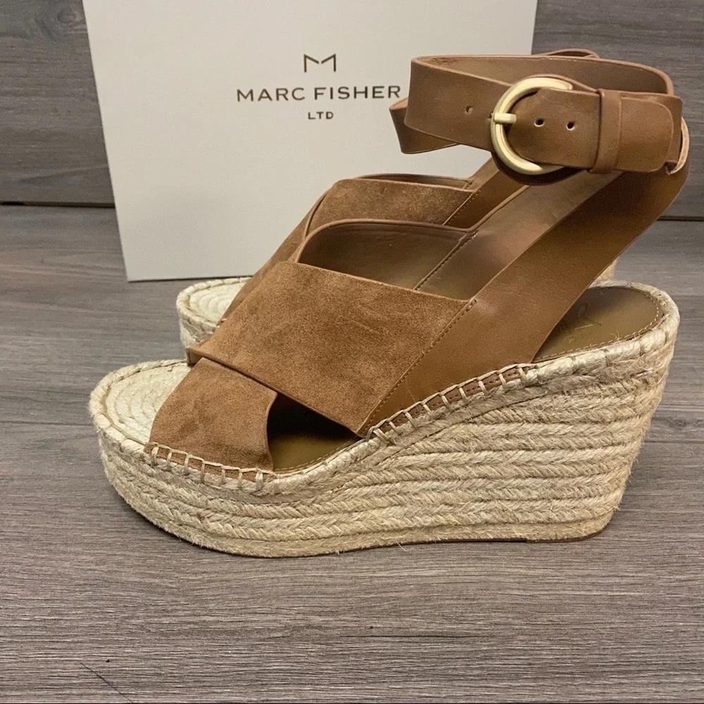 Marc Fisher | Abacia Natural Multi Suede Wedges